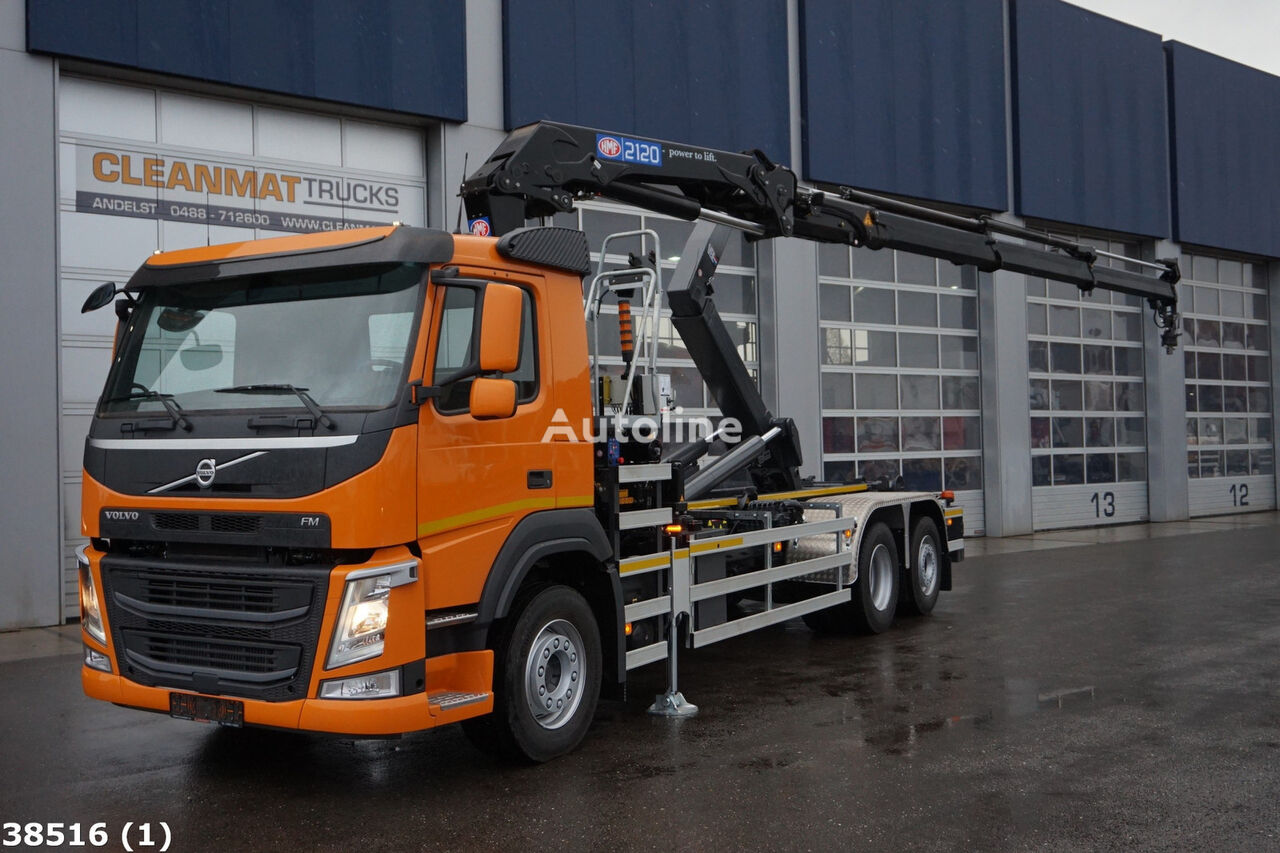 xe chở rác thùng rời Volvo FM 410 HMF 21 ton/meter laadkraan