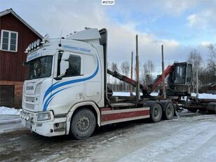 xe tải chở gỗ Scania R650 Timber truck with wagon and crane