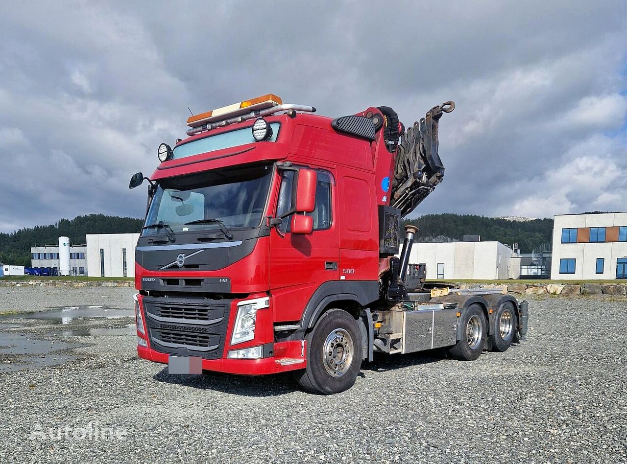 xe tải san phẳng Volvo FM500 *6x2 *crane EFFER 525+WINCH *8 SECTIONS